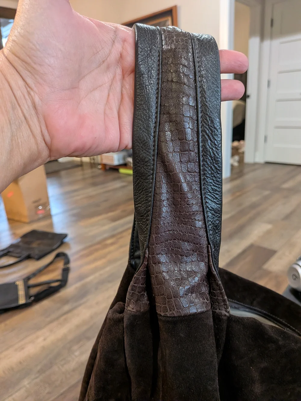 Innue Vintage Italian Suede Chocolate Large Hobo 1990s